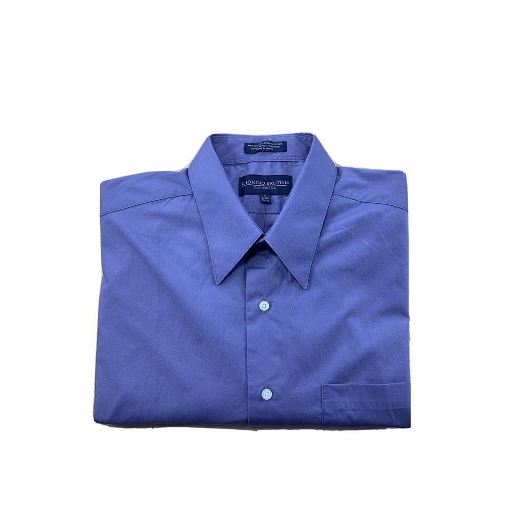 Giorgio Brutini Men's Button-up Long Sleeve Shirt, size Large 16-16.5 32/43 Pur